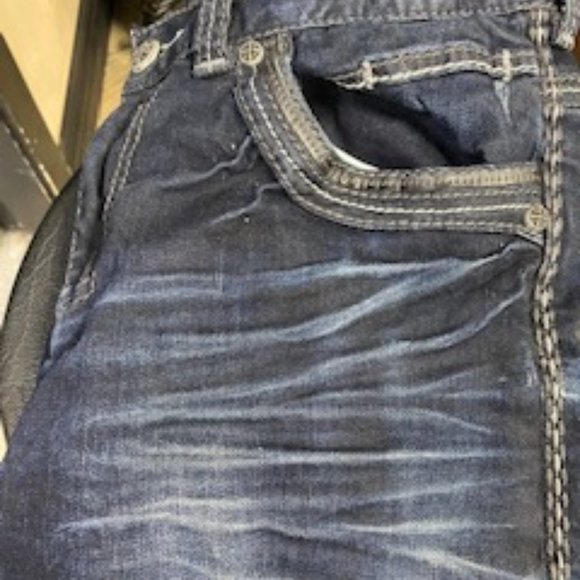 Men's Dark Blue Affliction Jeans "Blake" Style, Numerous Sizes Available. - Picture 2 of 5